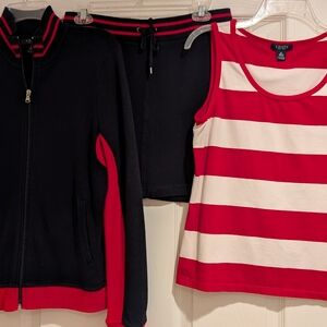 Three-Piece chaps sporty skirt set.
